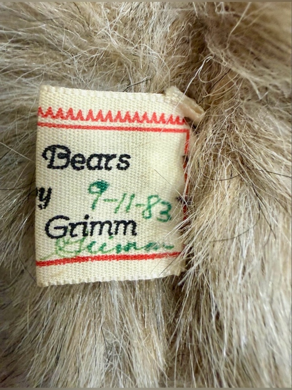 Vintage 1983 Mother Grimm Artist Teddy Bear 15" Mohair Signed Collectable - Picture 9 of 10